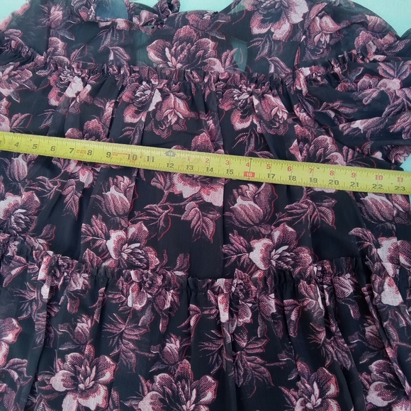 Ted Baker Black & Pink Floral Ballou Blouse - size 5 - Picture 6 of 8